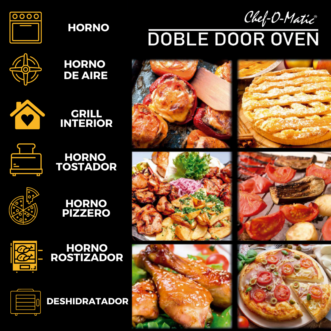 Horno Multifunción 12 en 1 con puertas dobles transparentes y capacidad de 28L - Astihl - quality