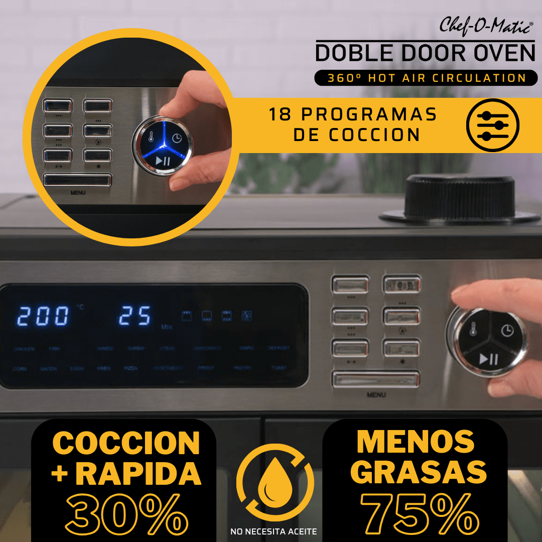 Horno Multifunción 12 en 1 con puertas dobles transparentes y capacidad de 28L - Astihl - quality