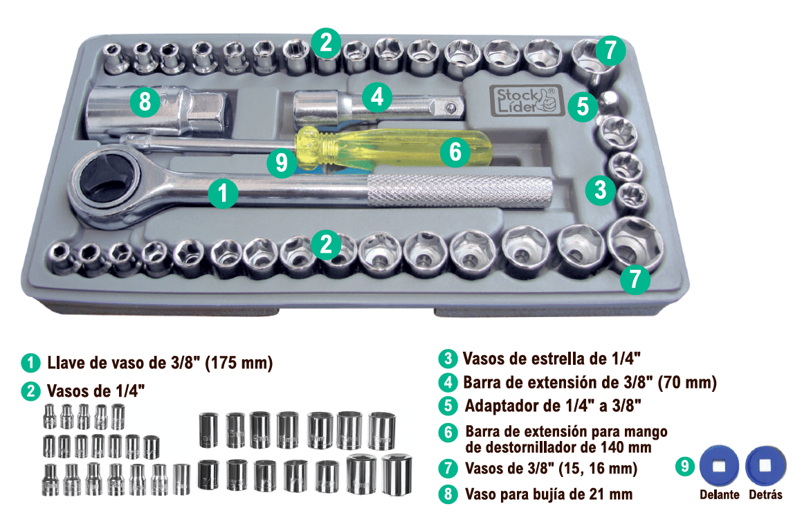 Maletín con llaves de vaso y accesorios - Astihl - quality