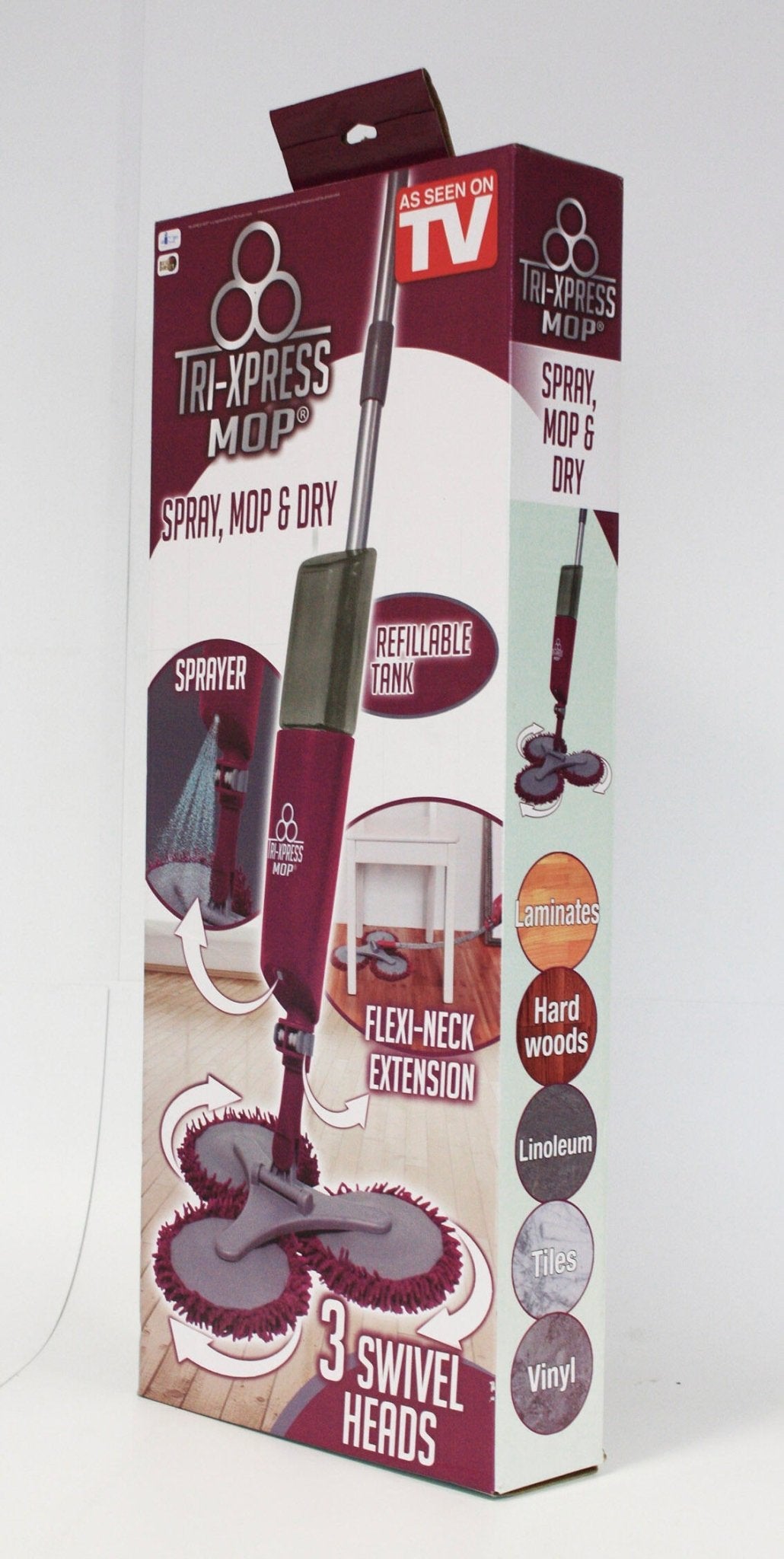 Mopa Triple de microfibra con cabezales rotatorios pulverizadores y brazo extensíble - Astihl - quality