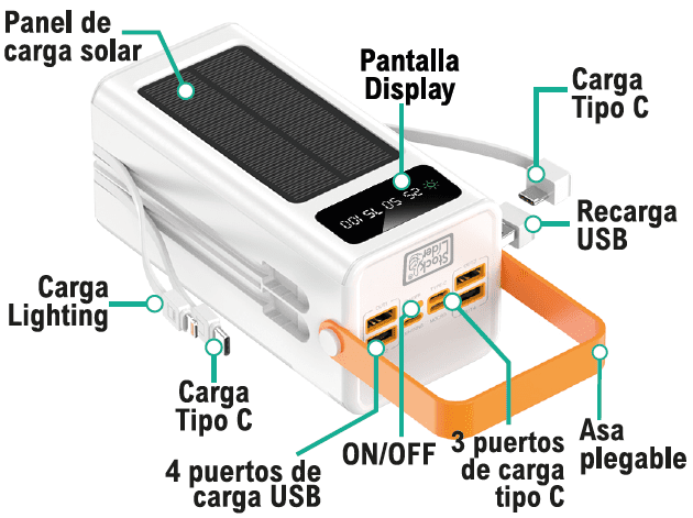 Powerbank con carga solar - Astihl - quality