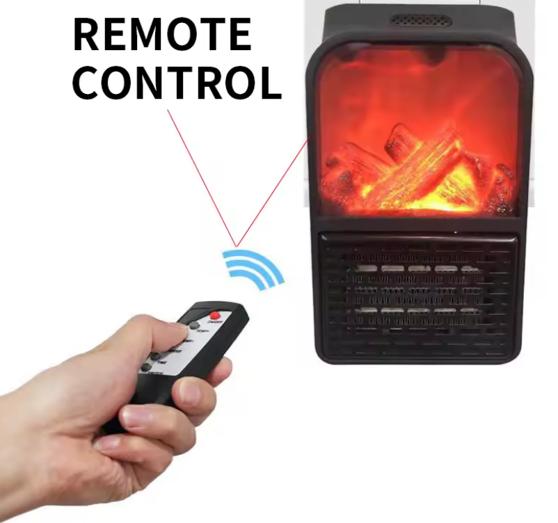 Calefactor Eléctrico Portátil Enchufable 1000W 110-220V con Mando a Distancia – Calor Instantáneo y Seguro