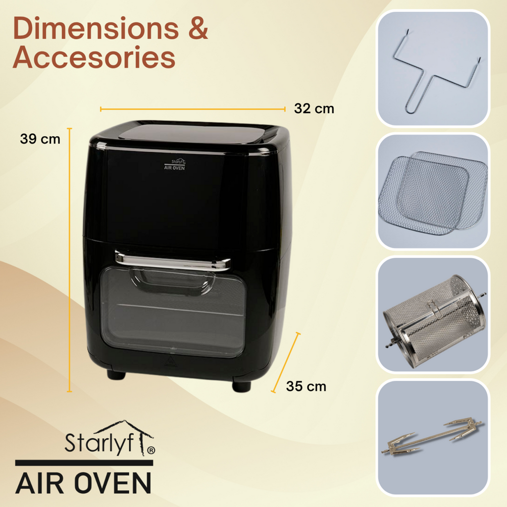 Horno freidora de aire de 12 L de capacidad
