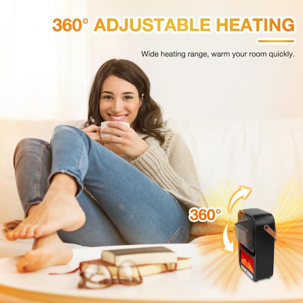 Mini Calefactor Eléctrico Portátil con Control Remoto – Calor Rápido y Seguro