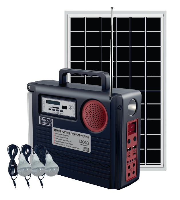 Batería portátil con placa solar