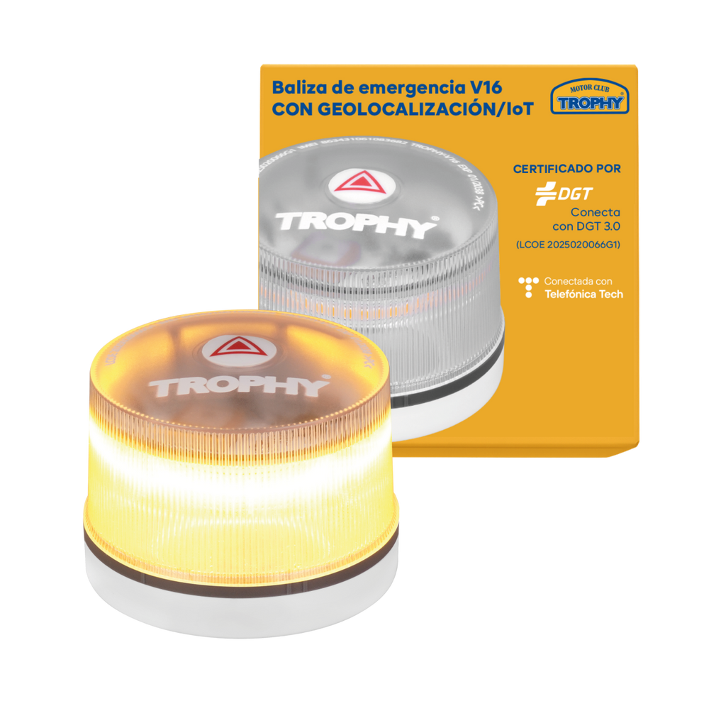 Pack 2 Piezas De Balizas Luces Emergencia V16 Homologada DGT con Geolocalización Baliza Coche Conectada DGT 3.0
